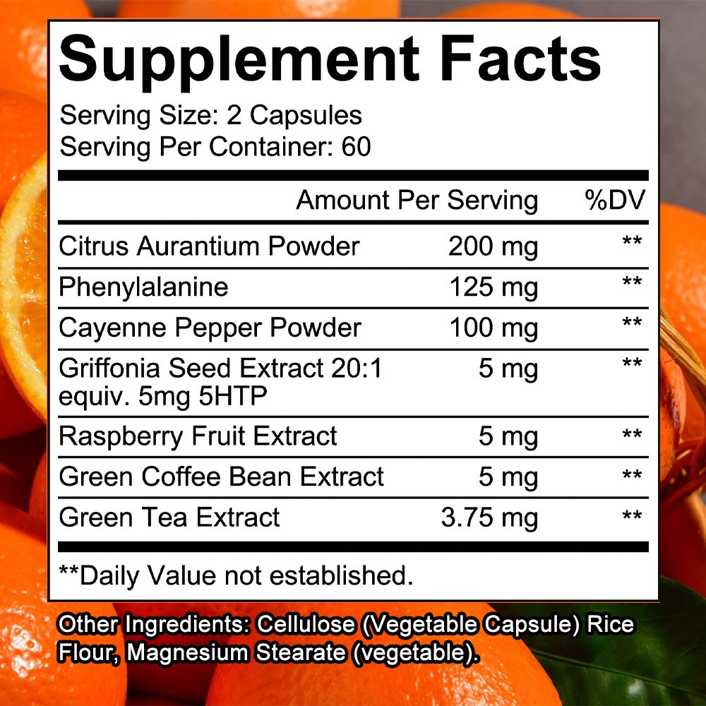 Fat Burner Caps-Supports Metabolism, Energy&Healthy Body Management 30~120Caps