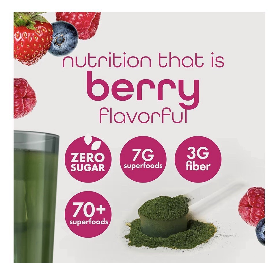 Dietary/Nutrition Supplement Organic Supergreens Powder Mixed Berry 30 Servings