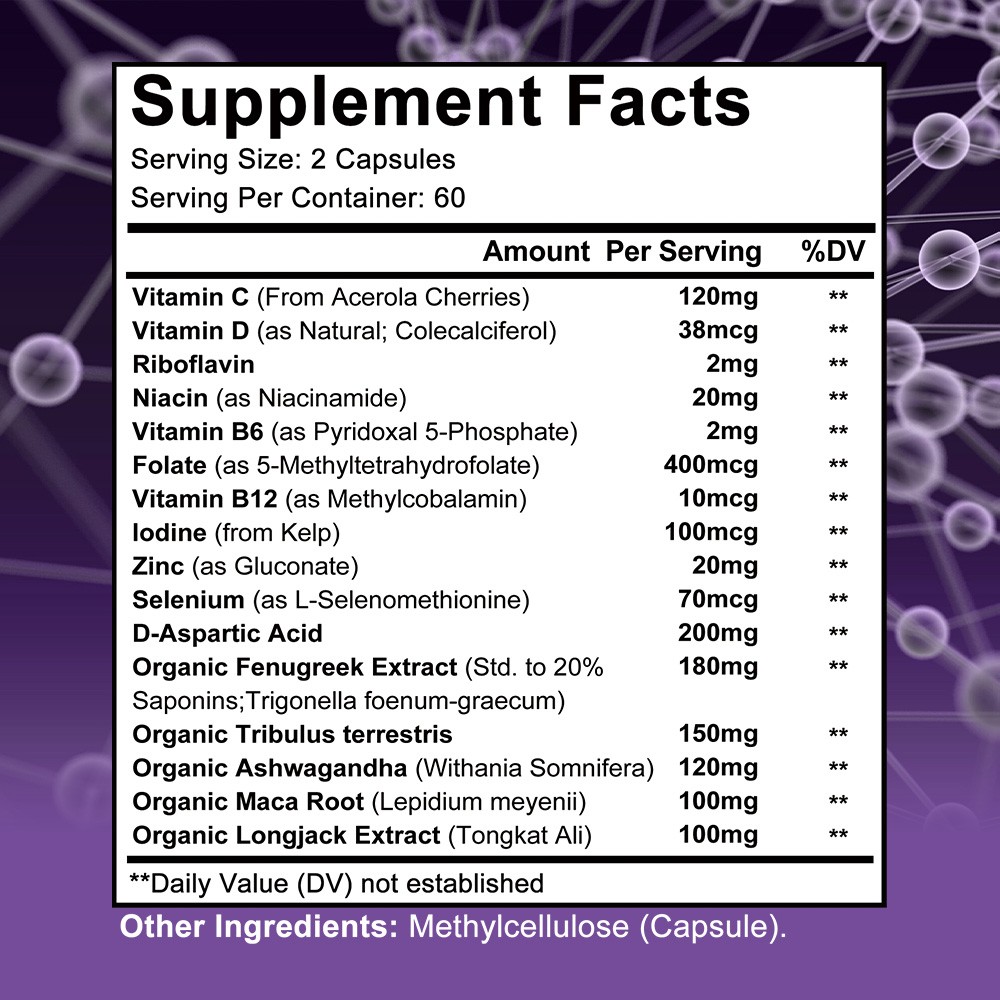 Men’s Fertility Support with Maca, Zinc & Folate – Supports Vitality 30~120Caps