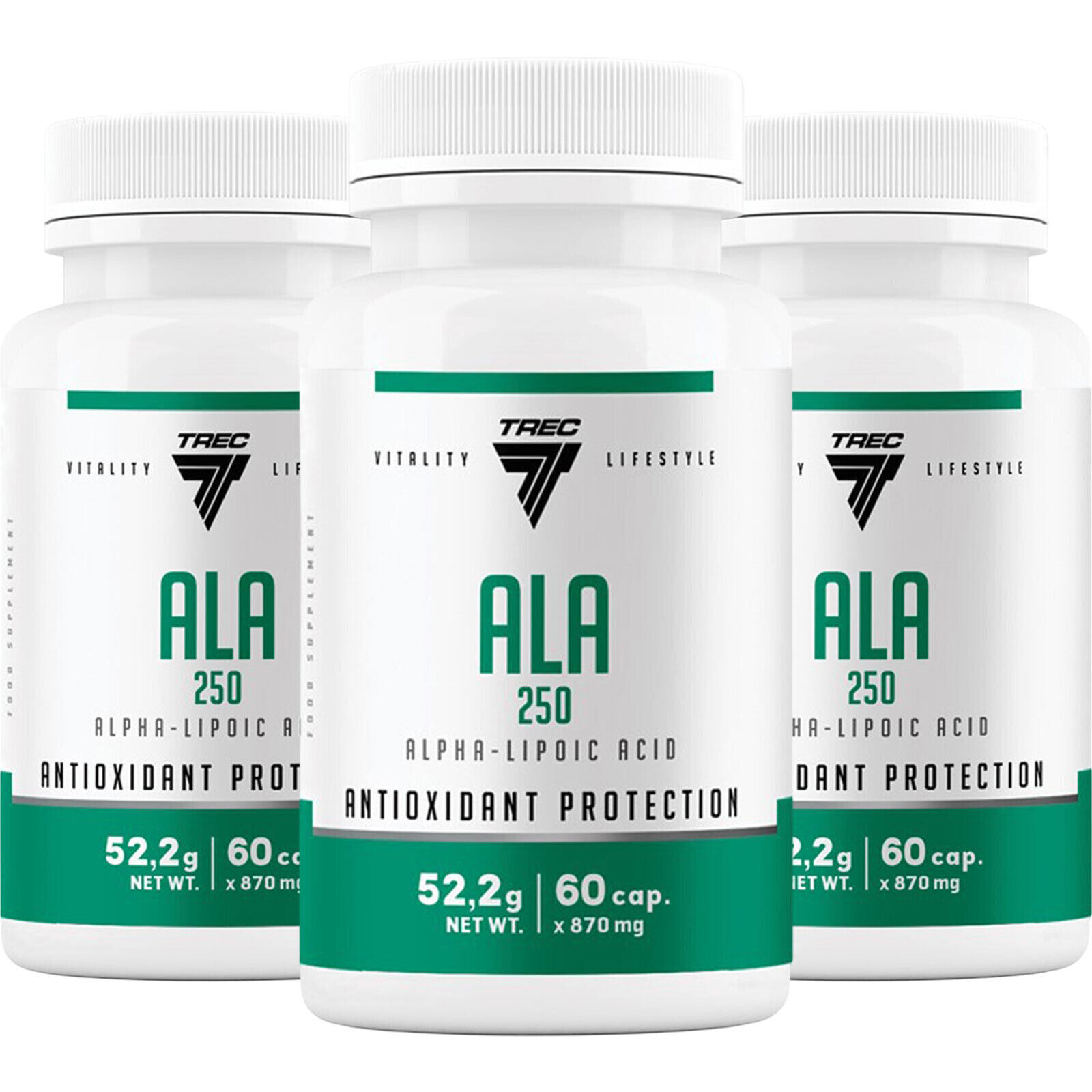 ALA 250 – 60-120 Caps – Alpha lipoic acid protects cells from oxidative stress