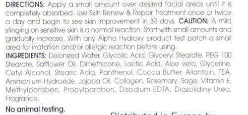 Skin Renew and Repair Cream Alpha Hydroxy Acids 8oz Anti-Aging