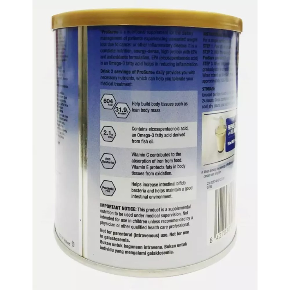 6X Abbott Pro Sure Milk Improve Appetite High Protein Prebiotic EPA 380g Vanilla