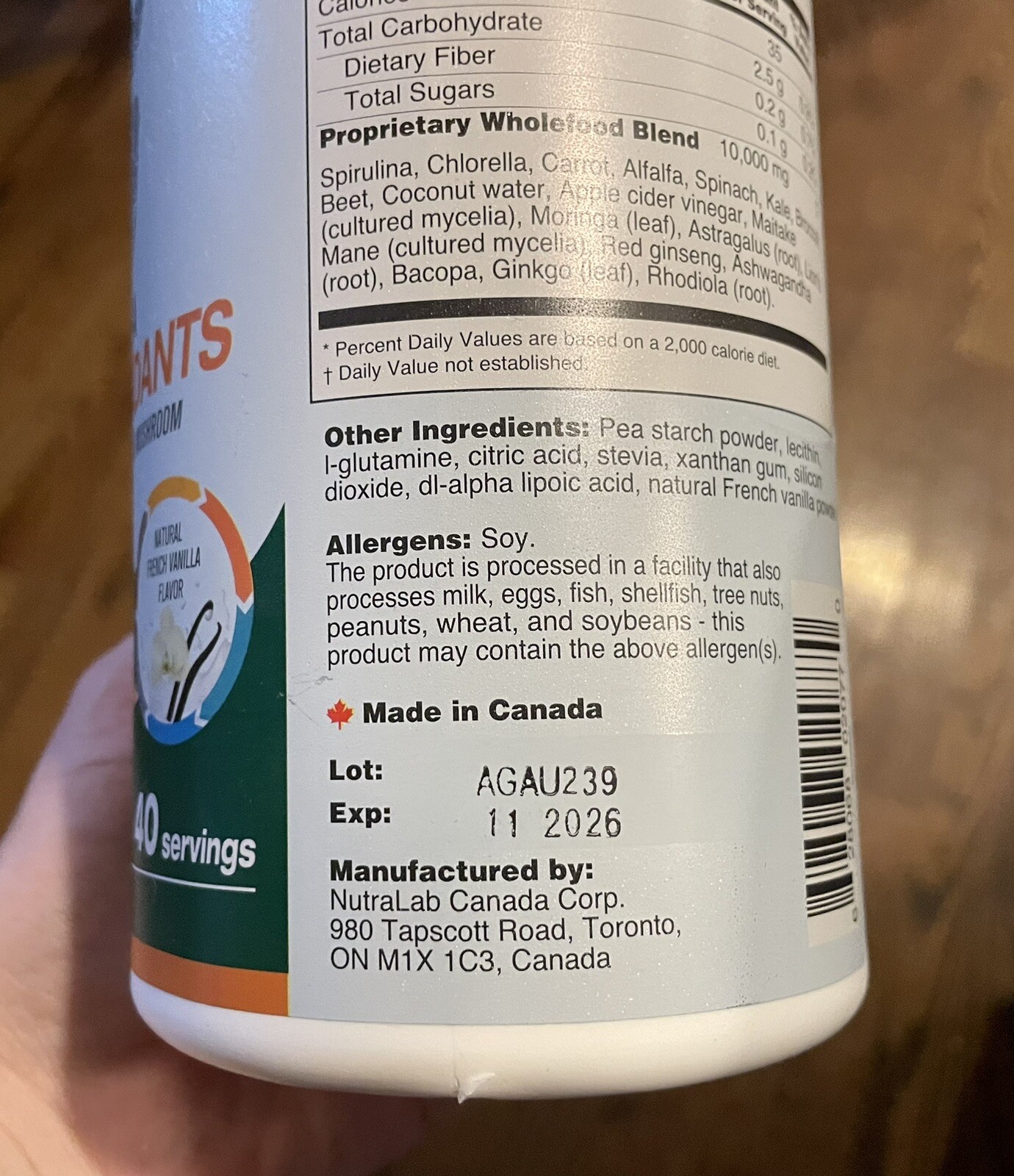 Active Green Pro Powder Immune and Antioxidants Vanilla extract 2026