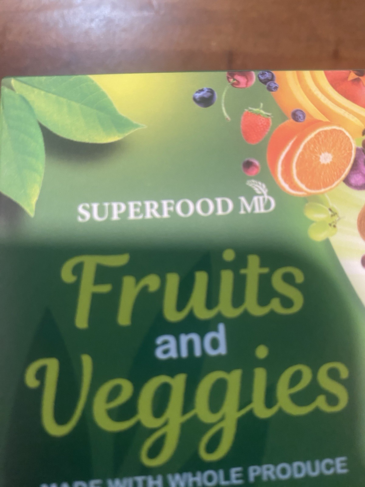 Superfood MD Fruits and Veggies Dietary Supplement 180 Vegetarian Capsules