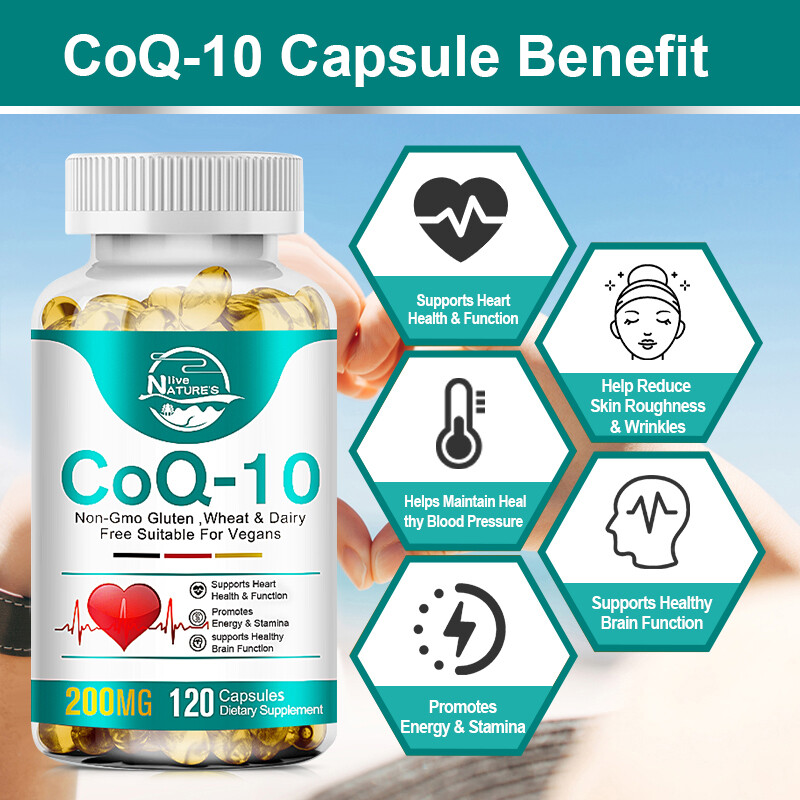 CoQ10 200mg capsule Q10 C0q 10 Coenzyme Cardiovascular Heart Health 2 x 120Pills