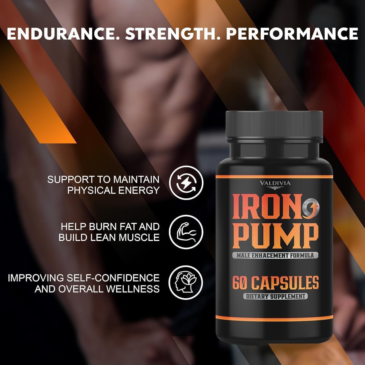 Valdivia Iron Pump 60 Capsules Men’s Health Supplement Made in USA Male Support
