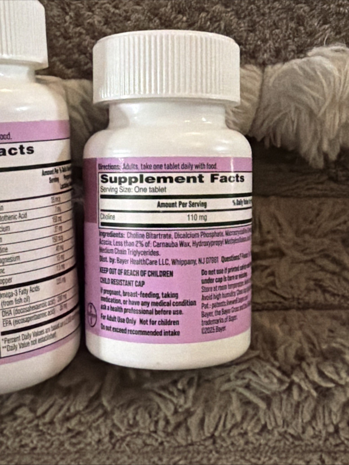 One A Day Advanced Prenatal Multivitamin with Choline 60+60 Count Exp 10/27