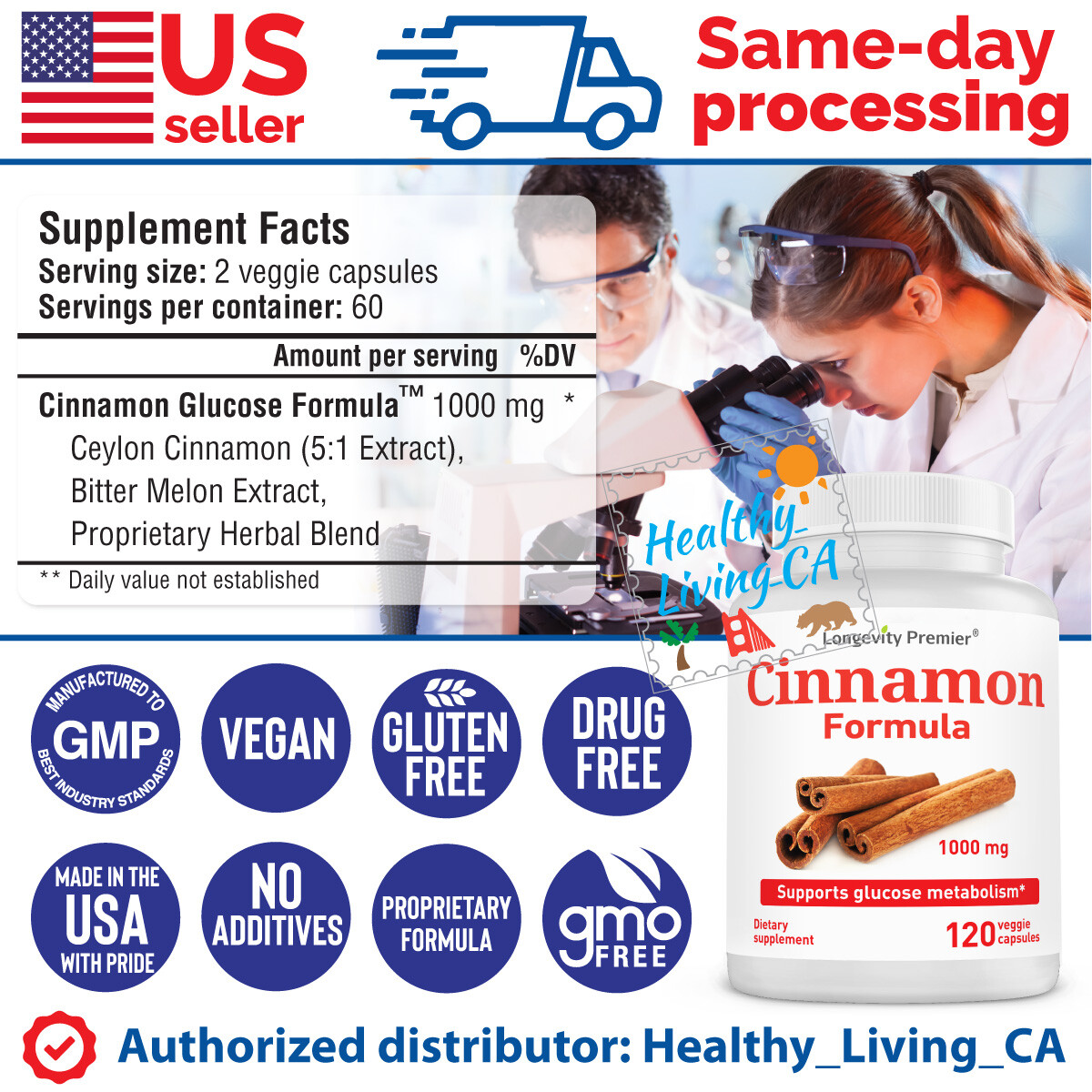 Longevity Cinnamon Formula: Support Healthy Blood Sugar & Overall Wellness. 5:1