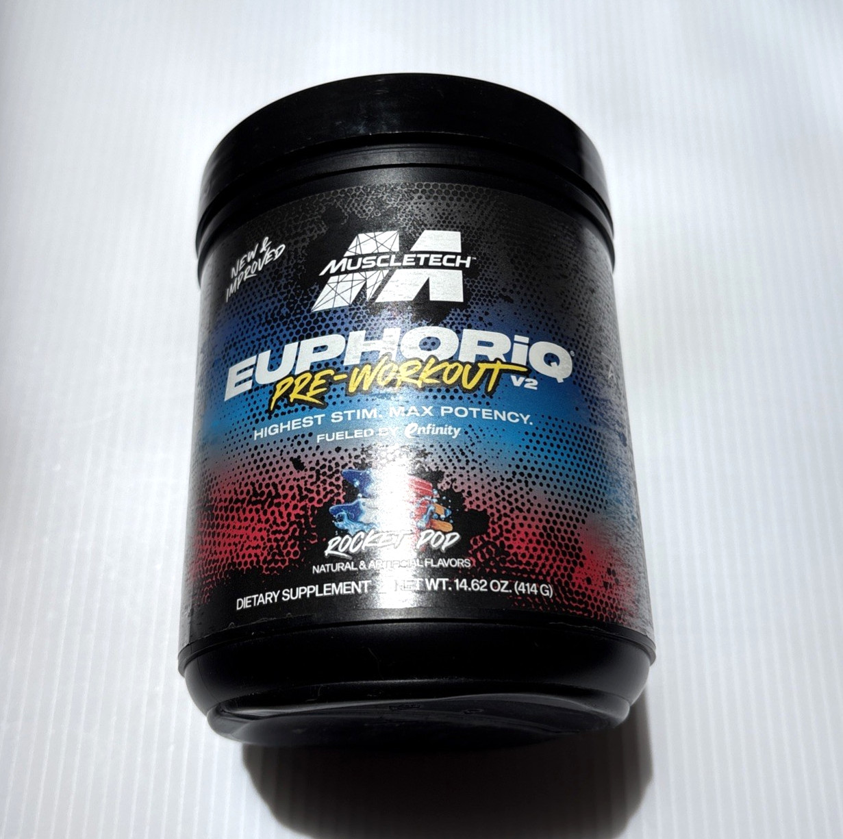 Muscletech EuphoriQ Pre-Workout V2 – Rocket Pop – 20 Servings 14.62oz Exp 10/26