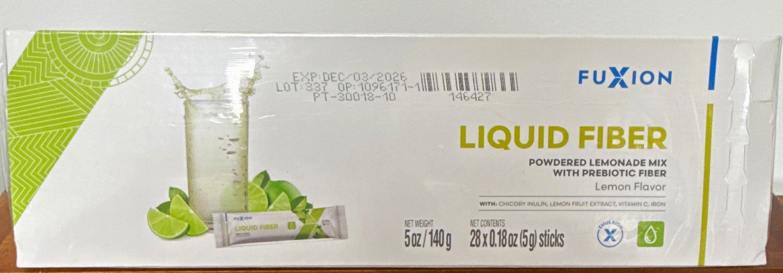 Fuxion Fiber Powder Lemon Chicory Inulin Vitamin C Gluten-Free Sugar-Free 28