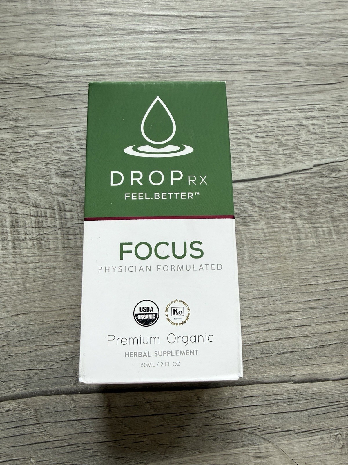 DropRx Focus Organic Herbal Supplement Drops Brain/Memory Support 2 fl oz