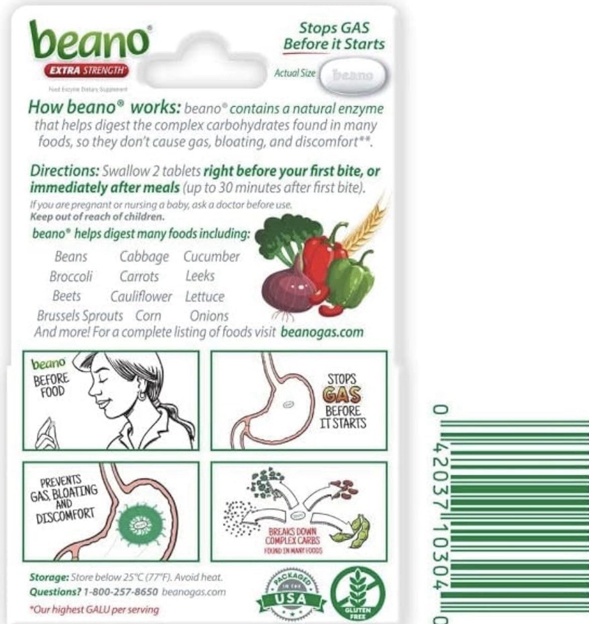beano Extra Strength Alpha-galactosidase Enzyme Dietary Supplement 30 Tablets