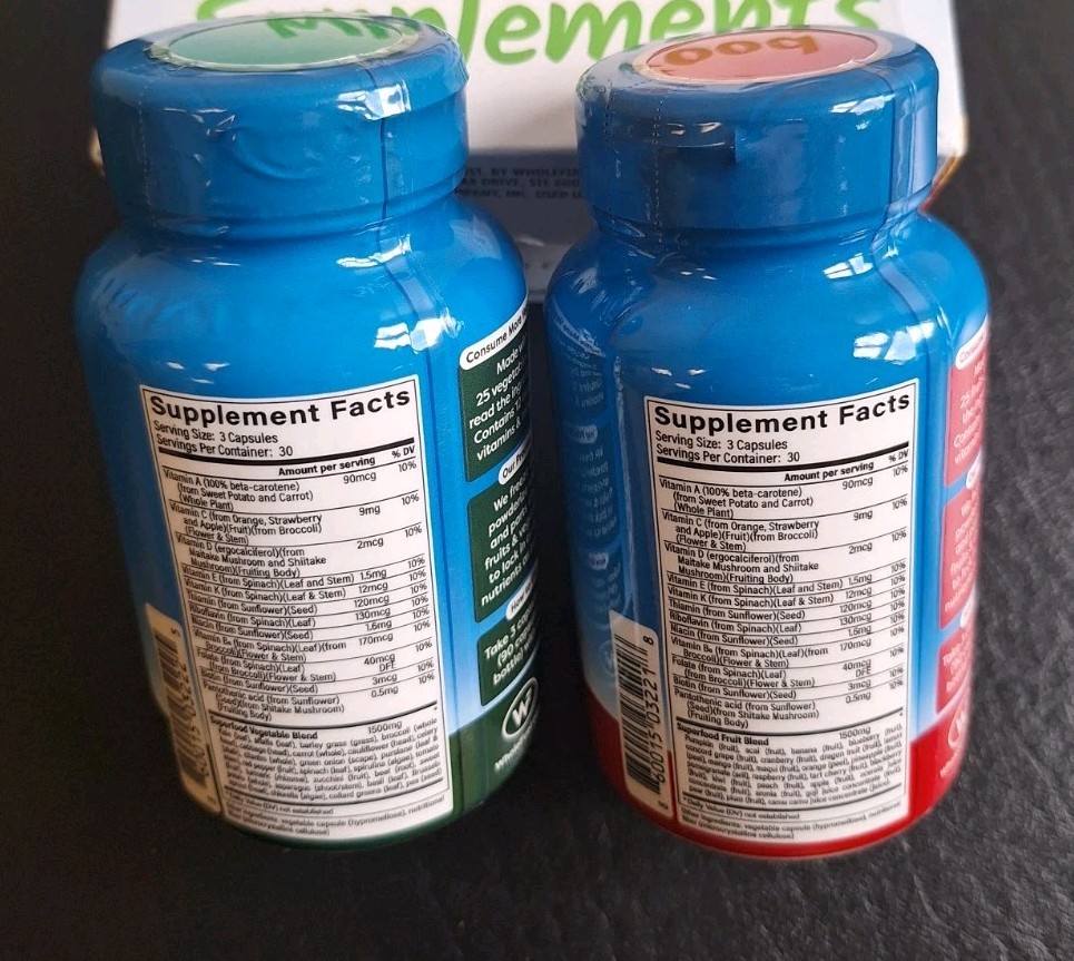 Dole Whole Food Supplement 25 Veggies & 25 Fruits 90 Capsules Vitamins A C D E
