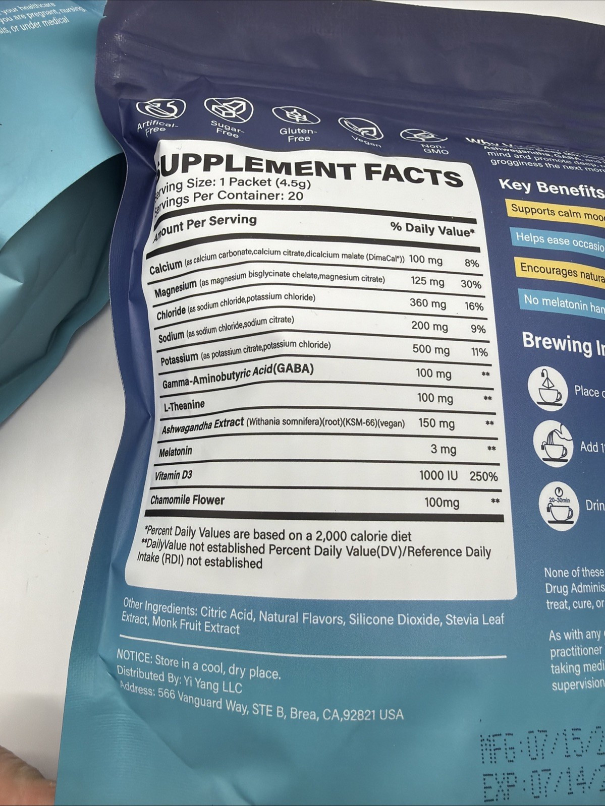 3X Vyven Calm Sleep Mix 20ct Raspberry Lemonade Magnesium Melatonin Sleep Powder