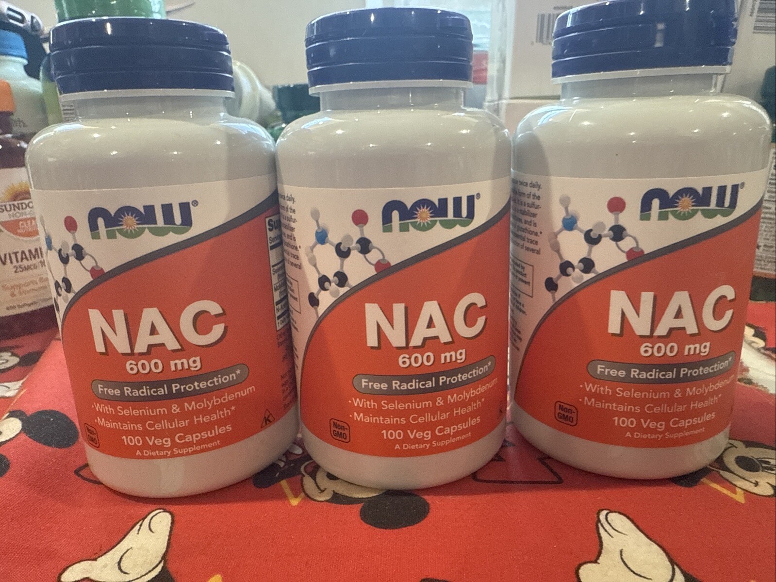3 x NOW NAC 600 mg 100 Veg Capsules Ea Exp 03/2028+ Rd⬇️