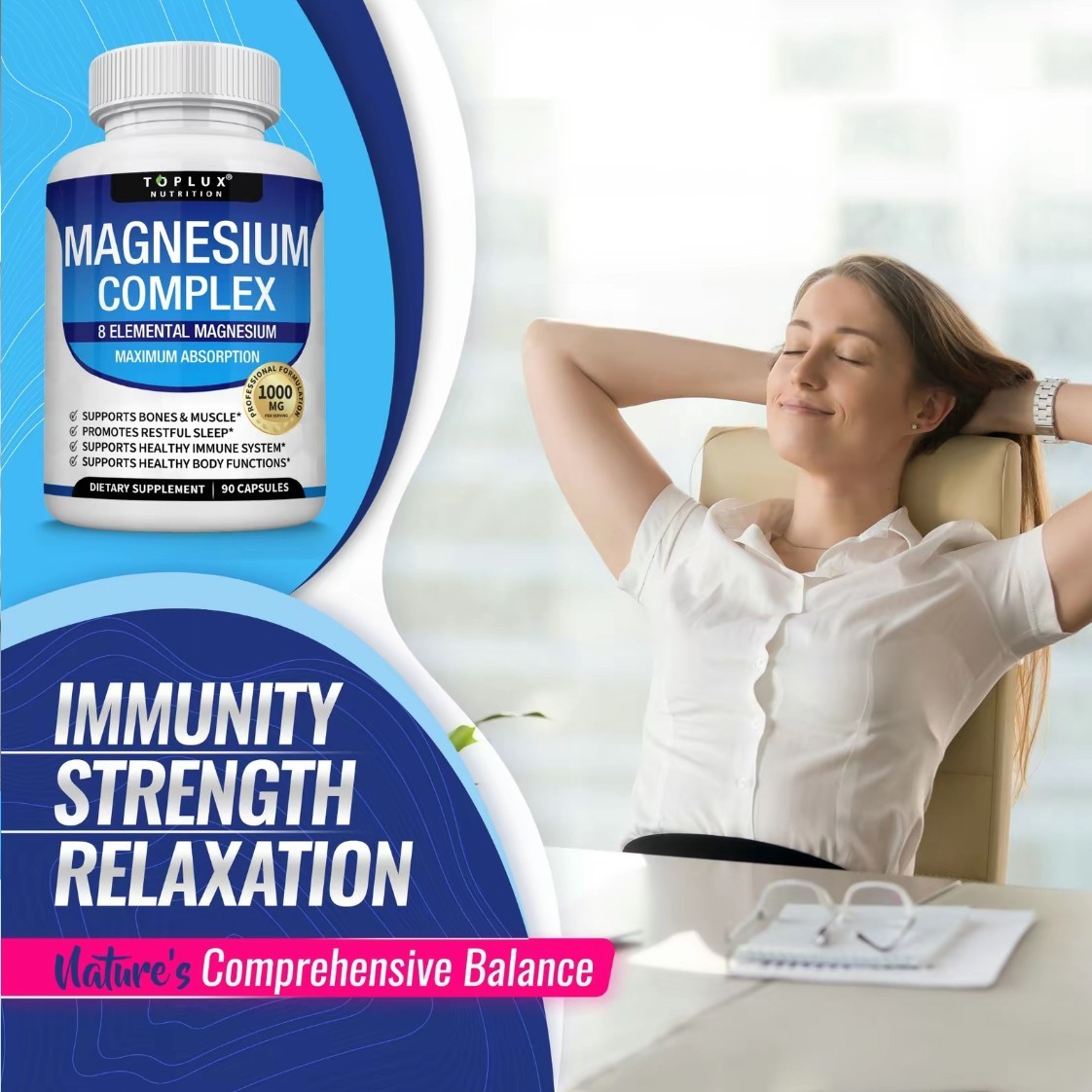 Magnesium Complex | 8 Essential Magnesium Supplement for Fitness & Daily Use*/