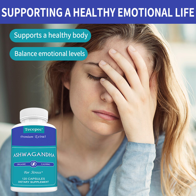Organic Ashwagandha 1000 mg Dietary Supplement for Stress Calm Anxiety Relief