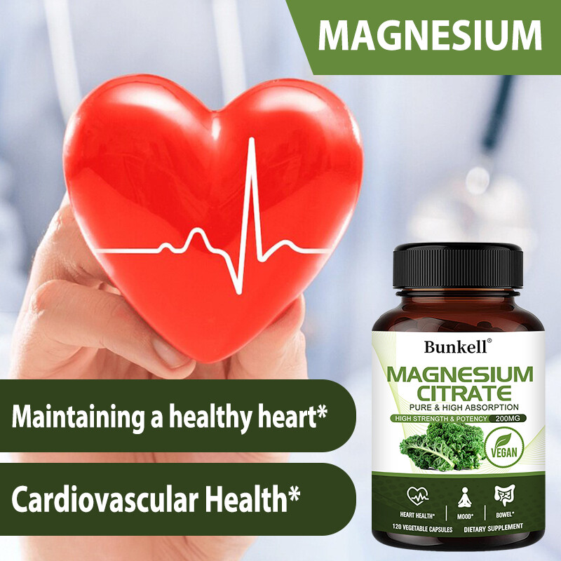 Magnesium Citrate Capsules 200mg Per Serving – Highest Potency Capsules