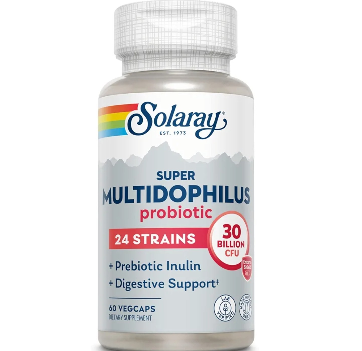 Solaray SUPER MUTIDOPHILUS PROBIOTIC 30 Billion CFU 60 Capsules (BEST BY 07/26)