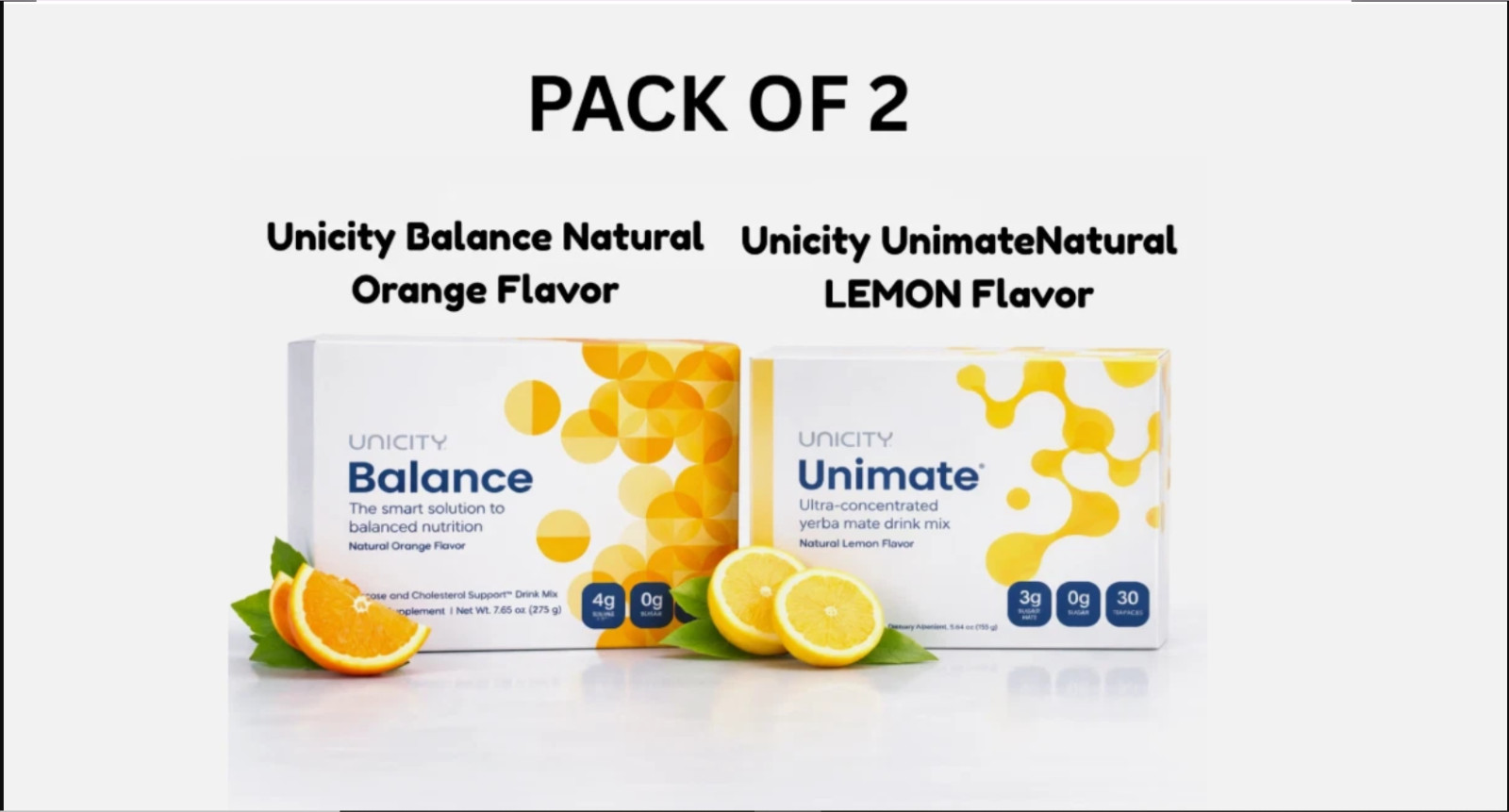 Unicity Unimate LEMON and Unicity Balance Natural Orange Flavor Combo FREE