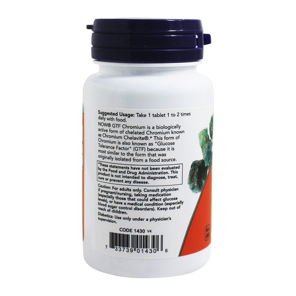 NOW Foods GTF Chromium 200 mcg., 100 Tablets
