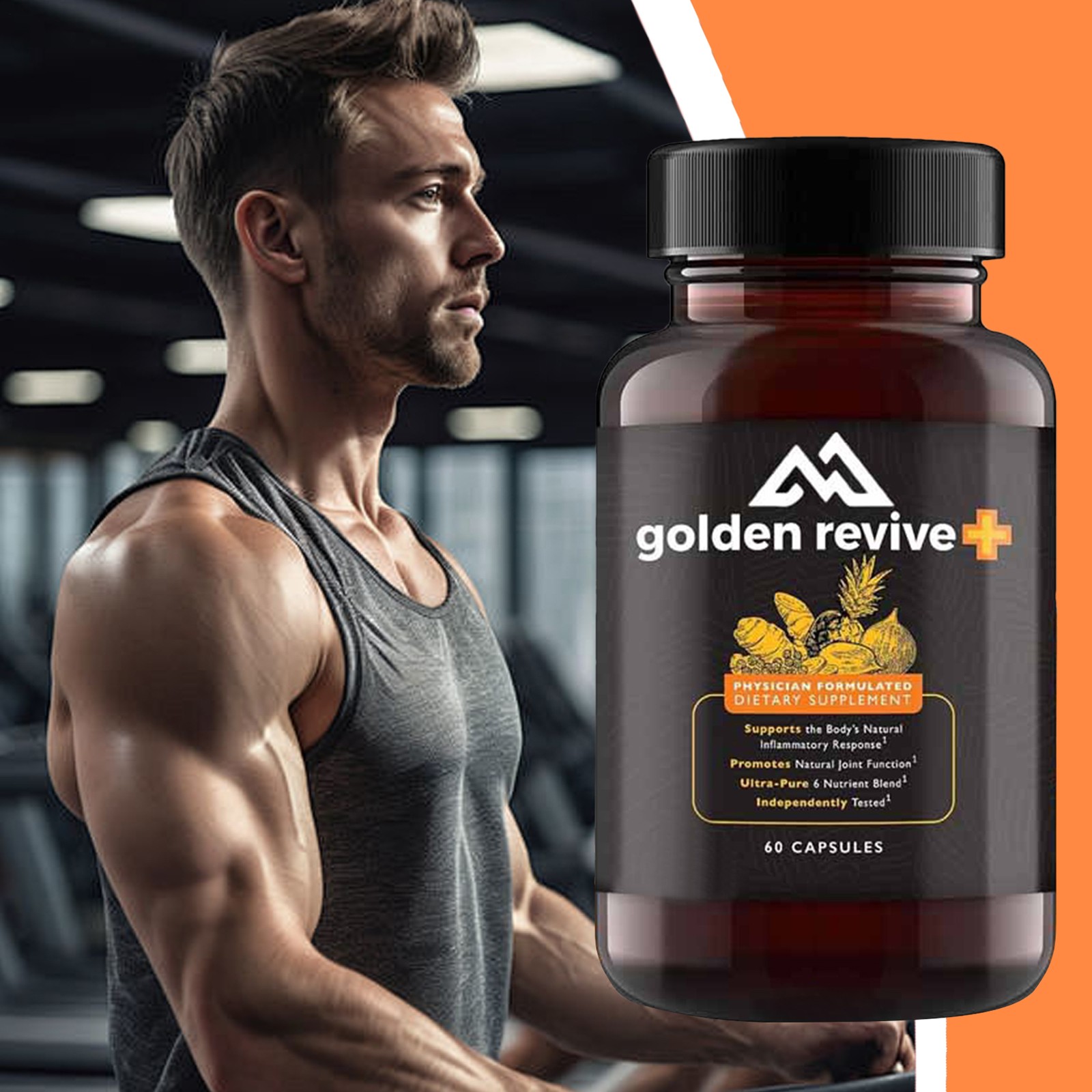 Golden Revive+ Joint and Muscle Support Supplement Natural Capsules