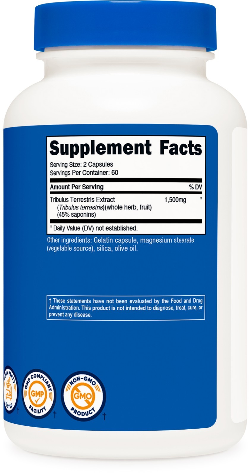 Nutricost Tribulus Terrestris Extract 1500mg, 120 Capsules, 60 Servings, Non-GMO