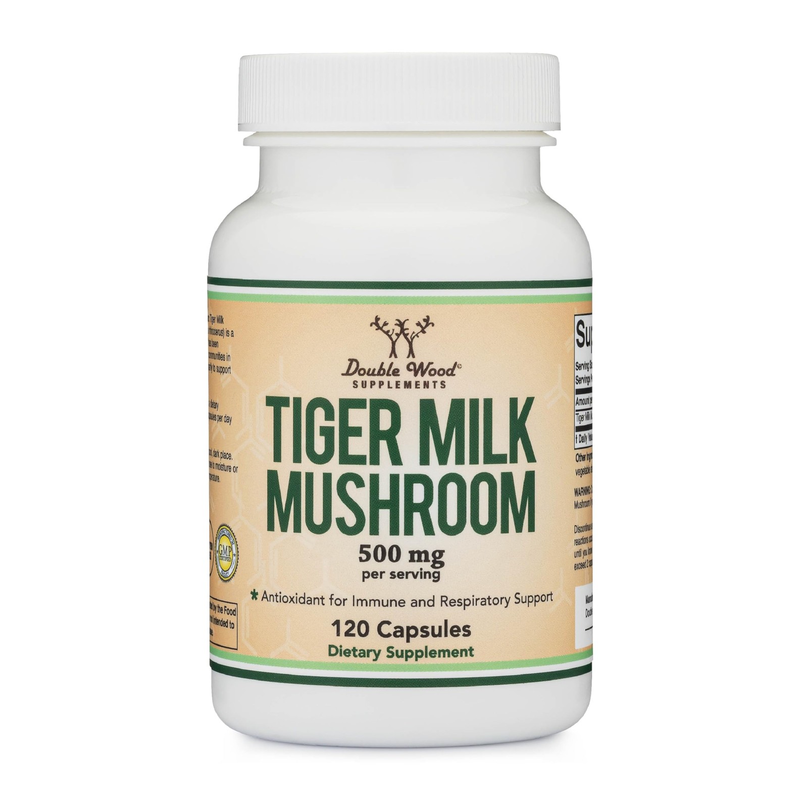 Double Wood Supplements Tigers Milk Mushroom Supplement 120 Count (Pack of 1)