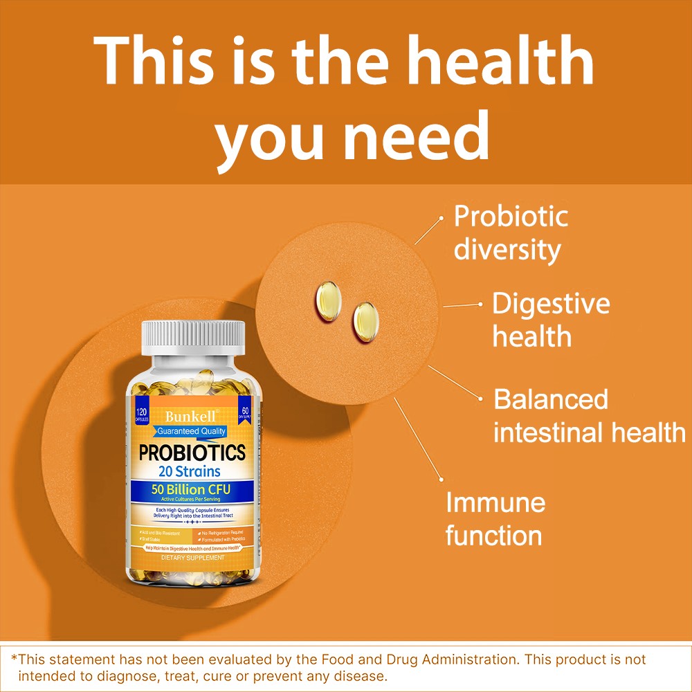 Probiotics 20 Strains 50 Billion Cfu Softgels Bolsters Immunity Digestion Health