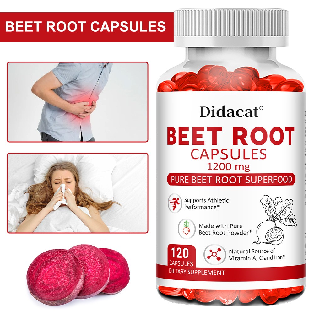 Beet Root 120 Caps,Boost Stamina,Healthy Blood Flow,Digestion & Immune Wellness