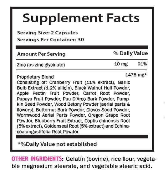 Nature’s Boost – ANTI-PARASITE COMPLEX – Inner Clarity 3 Bottles 180 Capsules