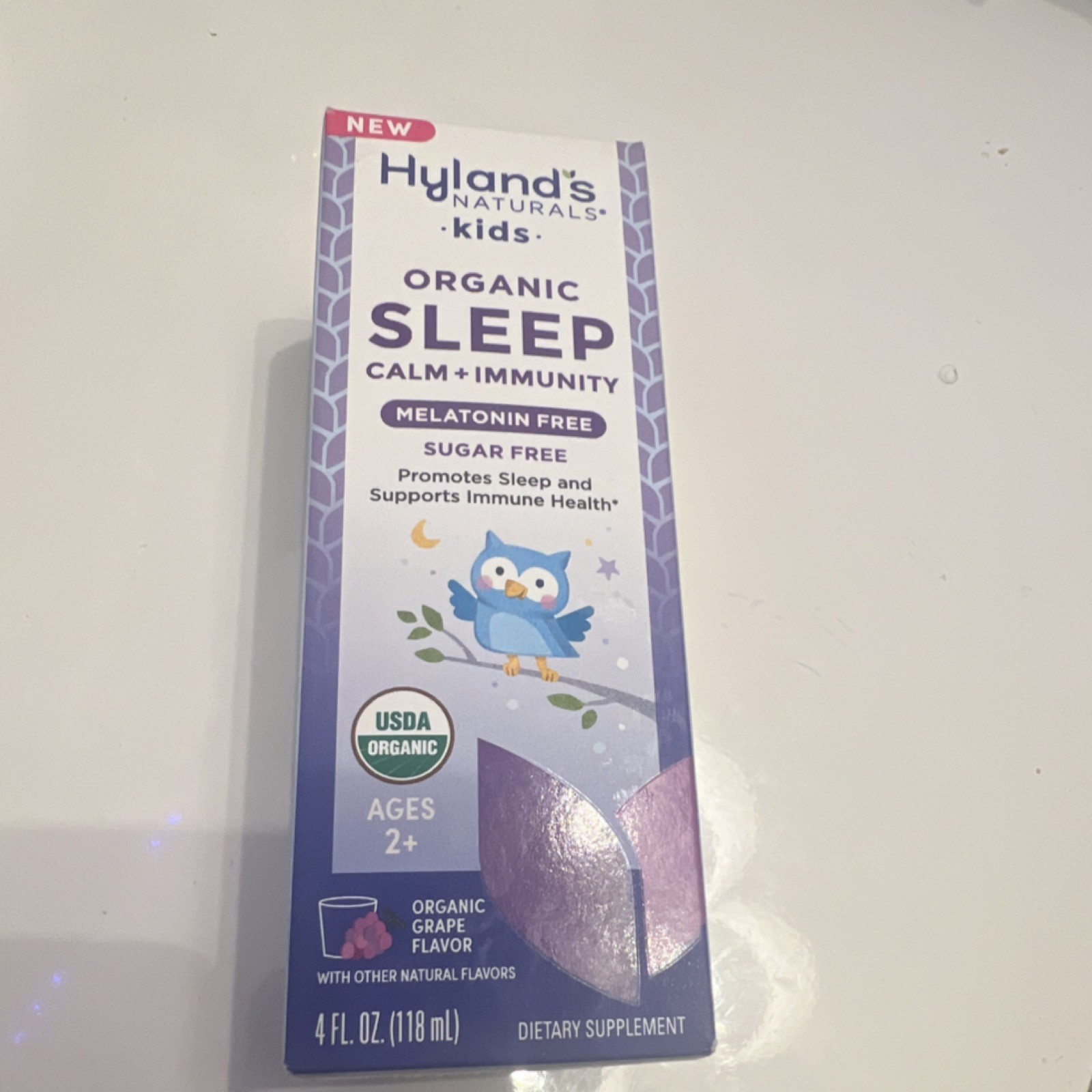Hyland’s Organic Sugar-Free Kids Sleep & Immune Support Liquid, Grape, 4 fl oz