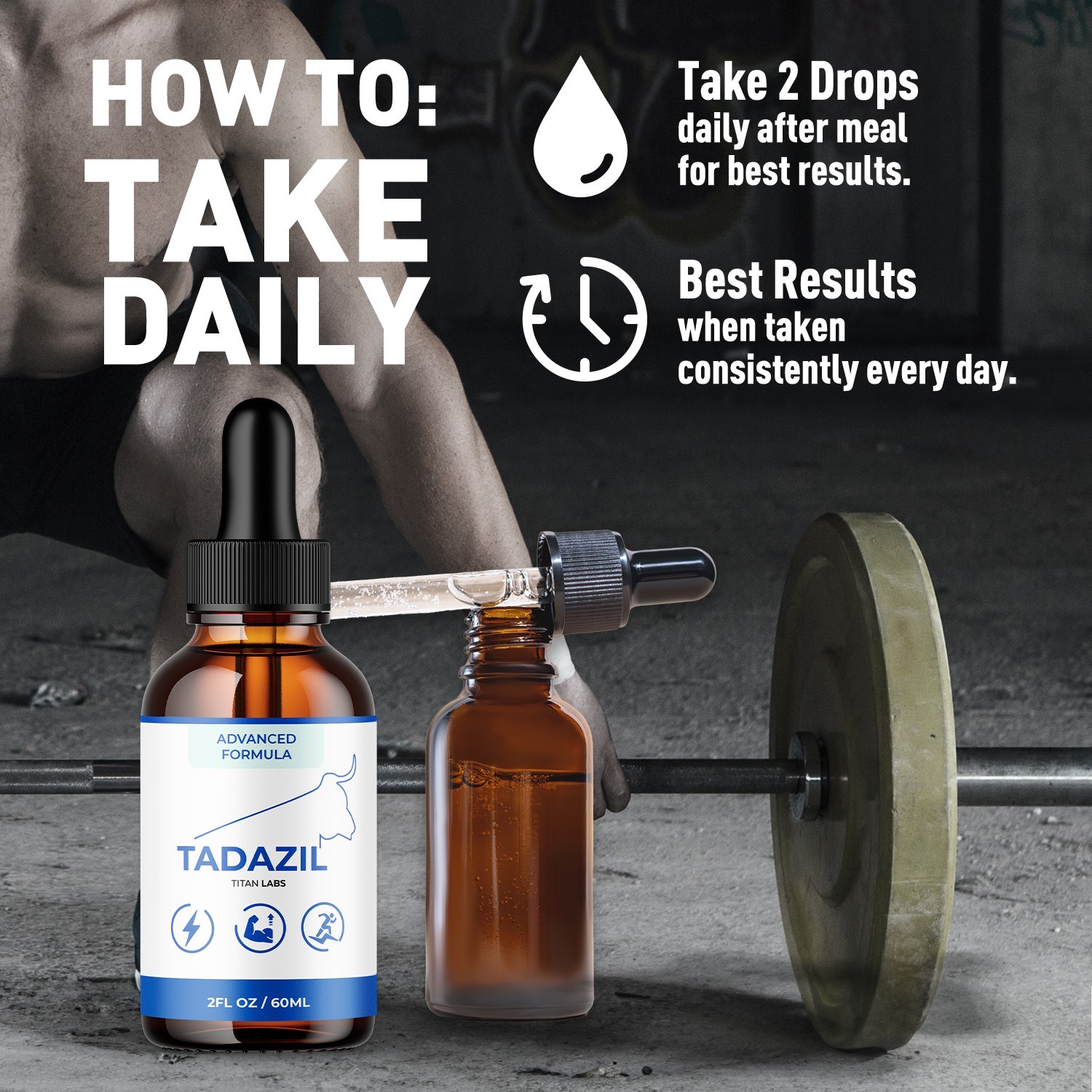 (1 Pack) Tadazil Male Health Support Drops Advanced Tada Zil Vitamin 30 Servings