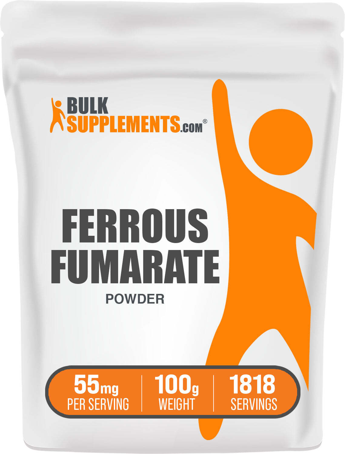 BulkSupplements Ferrous Fumarate Powder – 55 mg Per Serving