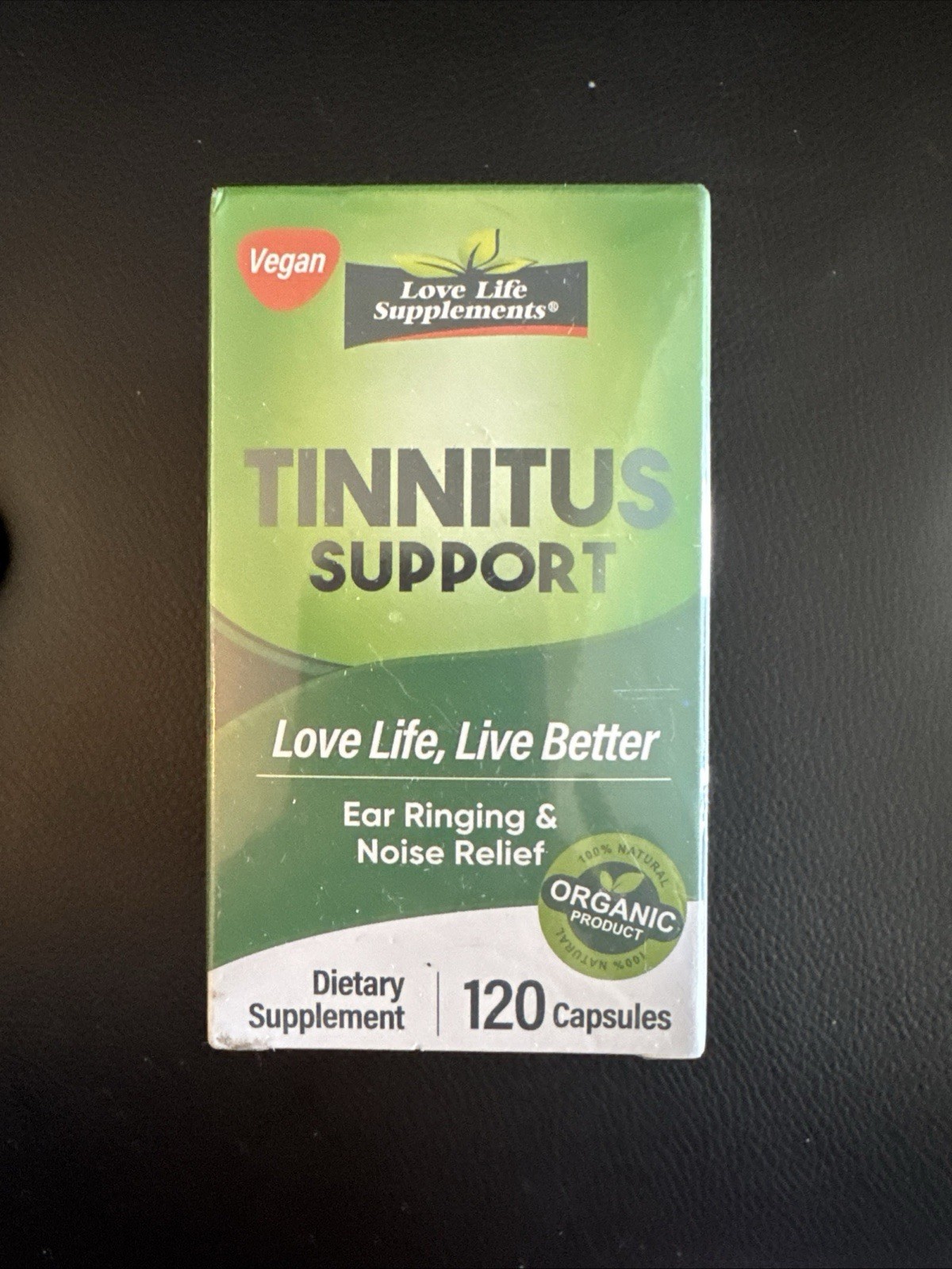 Love Life Supplements Tinnitus Support for Ringing Ears 120 Capsules Exp 03/2028