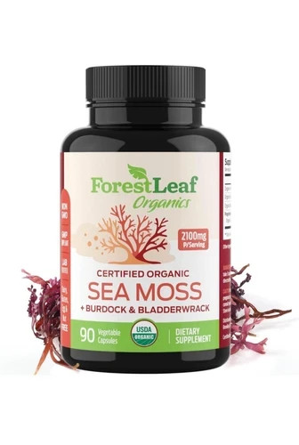 NEW ForestLeaf Organic Irish Sea Moss Bladderwrack Burdock Root Capsules 90 ct