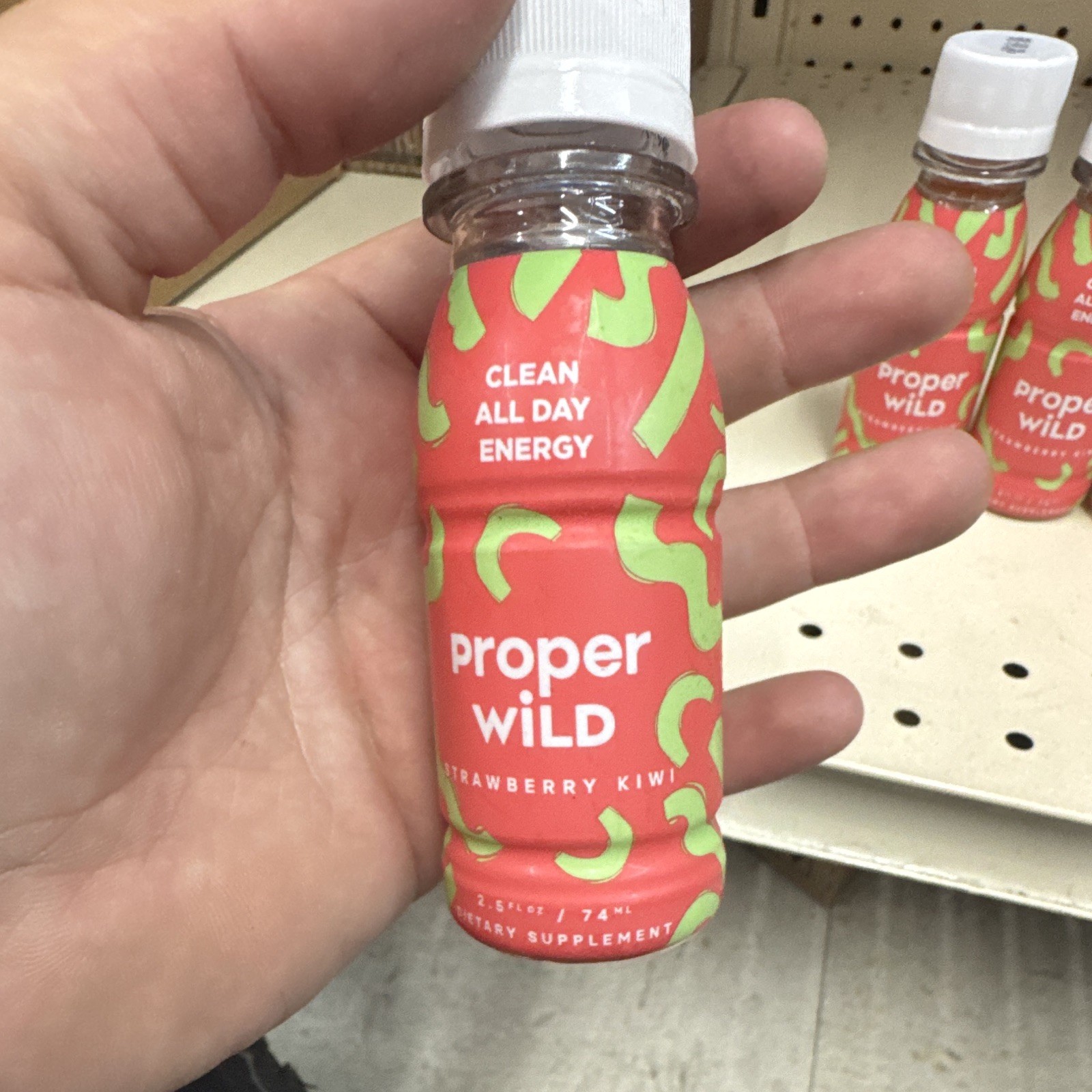 Proper Wild Clean All Day Energy Supplement Shot, Strawberry Kiwi, 2.5 fl oz