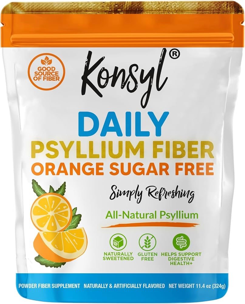 Konsyl Daily 2 packs Psyllium Fiber Orange Sugar Free Exp 08/24 NEW SEALED
