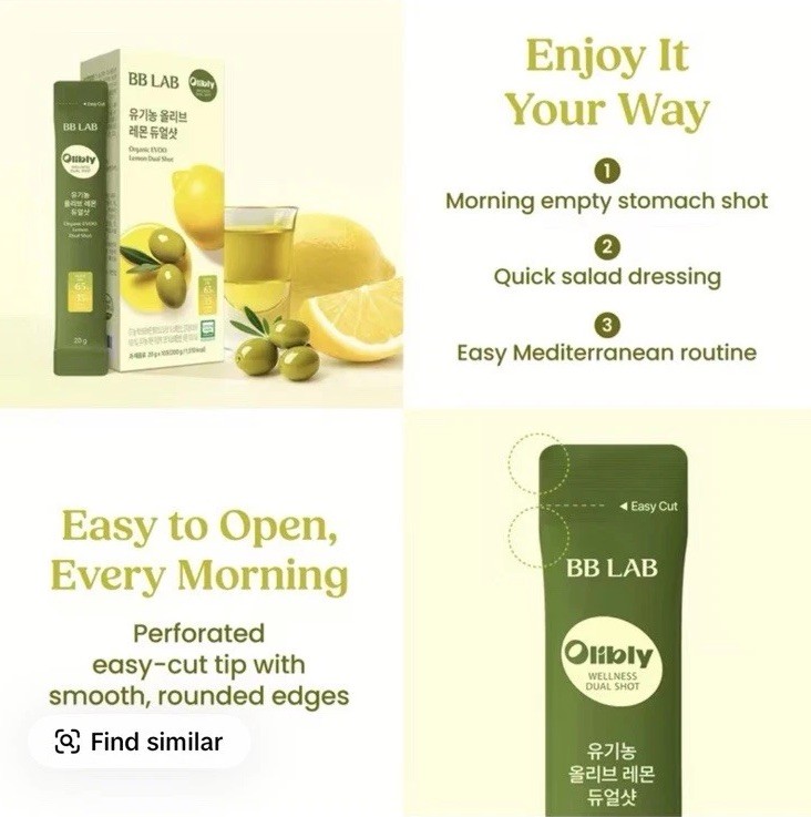 BB Lab Organic Olive Lemon Dual Shot 65:35 Ratio 20g X 10 Sticks NEW