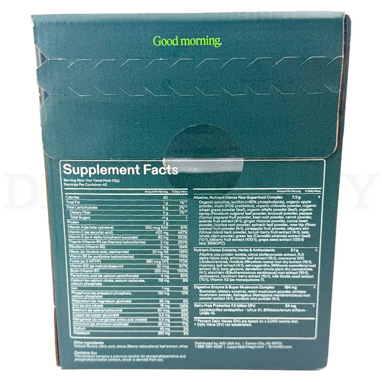 AG1 Athletic Greens Daily Foundational Nutrition Vitamins & Minerals 40 Count