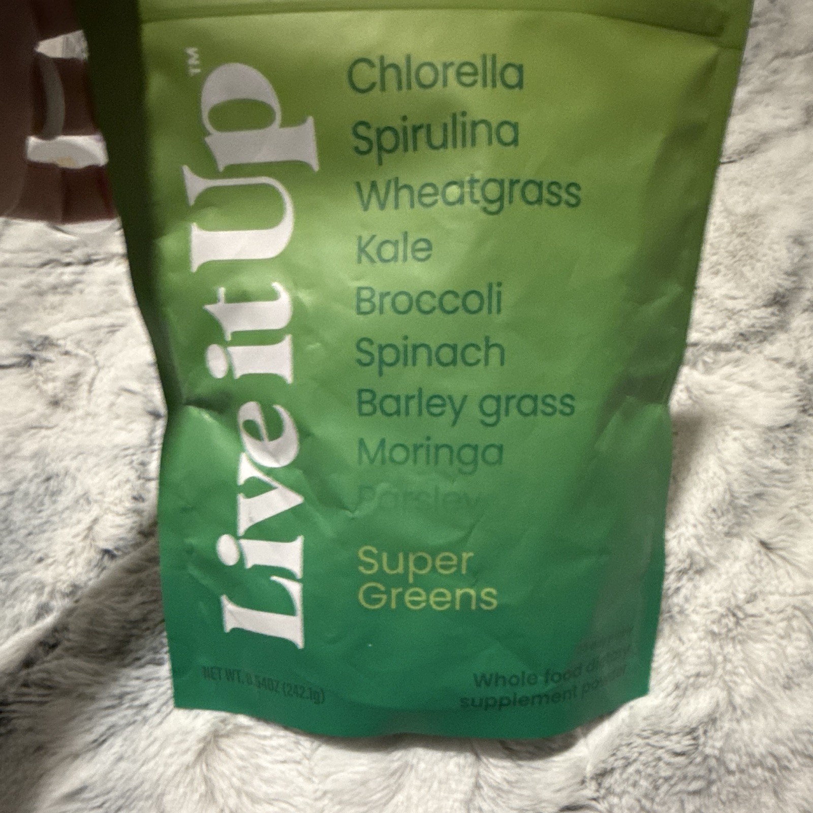 Live it Up Super Greens Powder Whole Food Supplement 8.54 oz Exp 11/2027