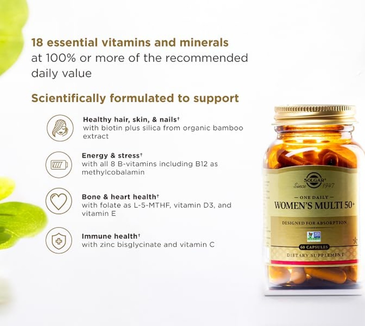 Solgar One Daily WOMENS MULTIVI 50 + 60 Time Released Capsules ( 60 Servings )