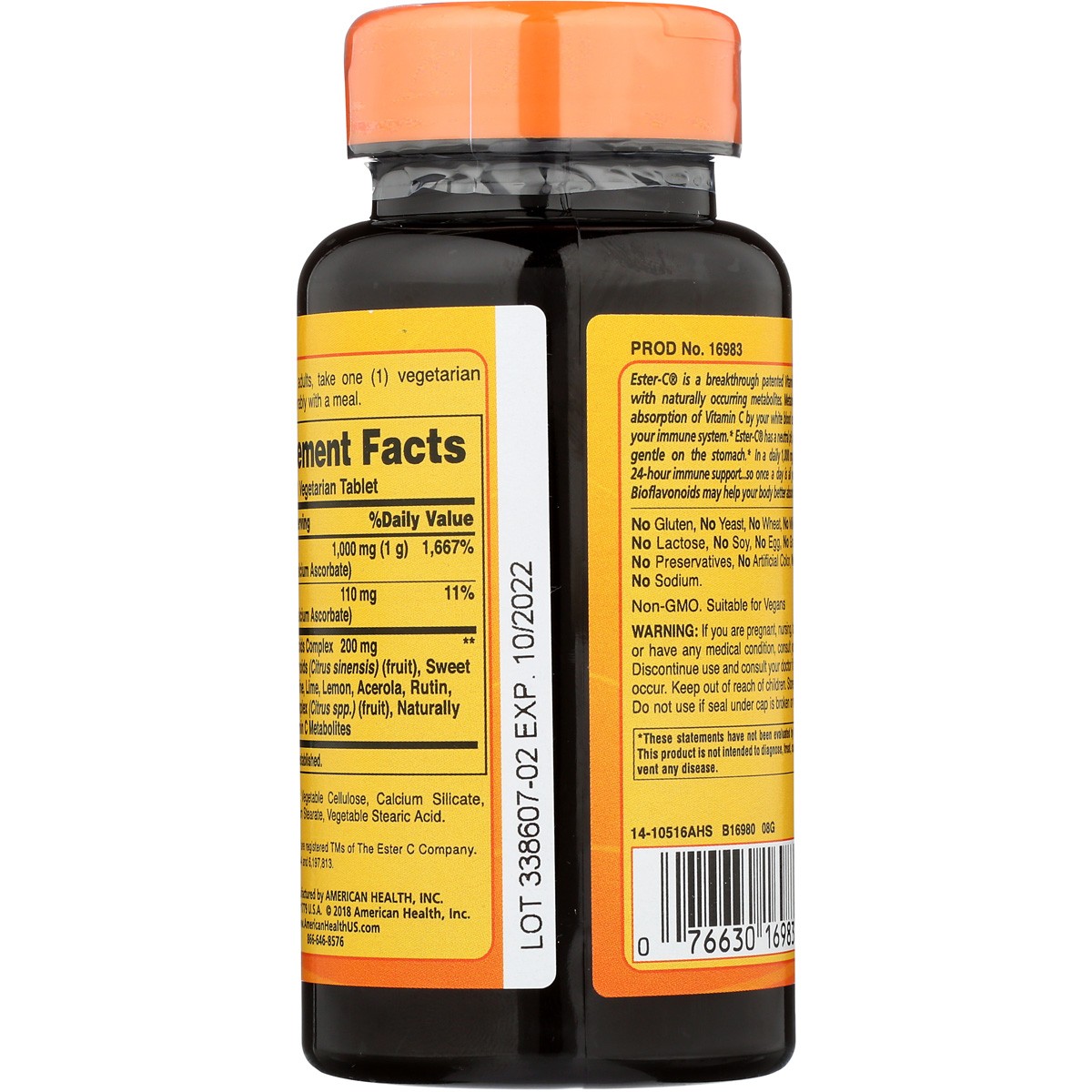 Ester C 1000Mg Citrus Bioflavonoids 45 Vegetarian Tablets By American 1 Pack
