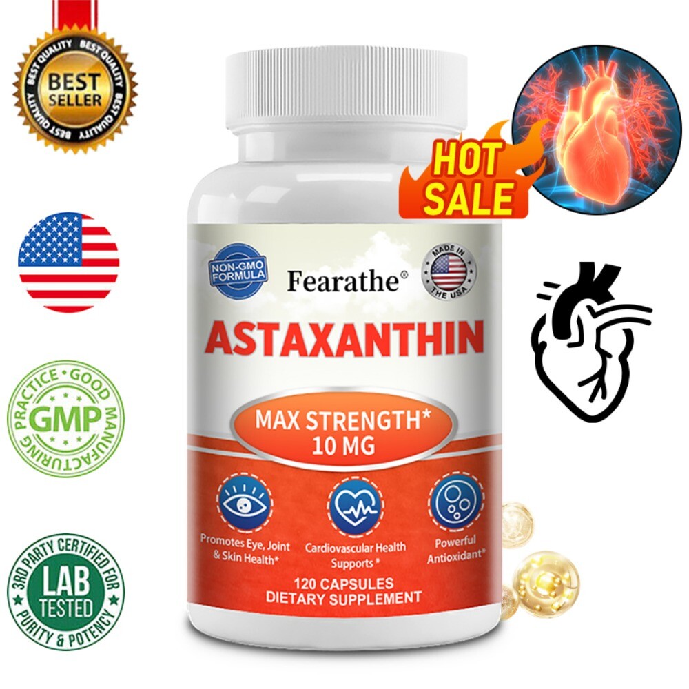 Astaxanthin 10mg – Supports Skin, Eye, Joint and Heart Health, Enhance Immunity
