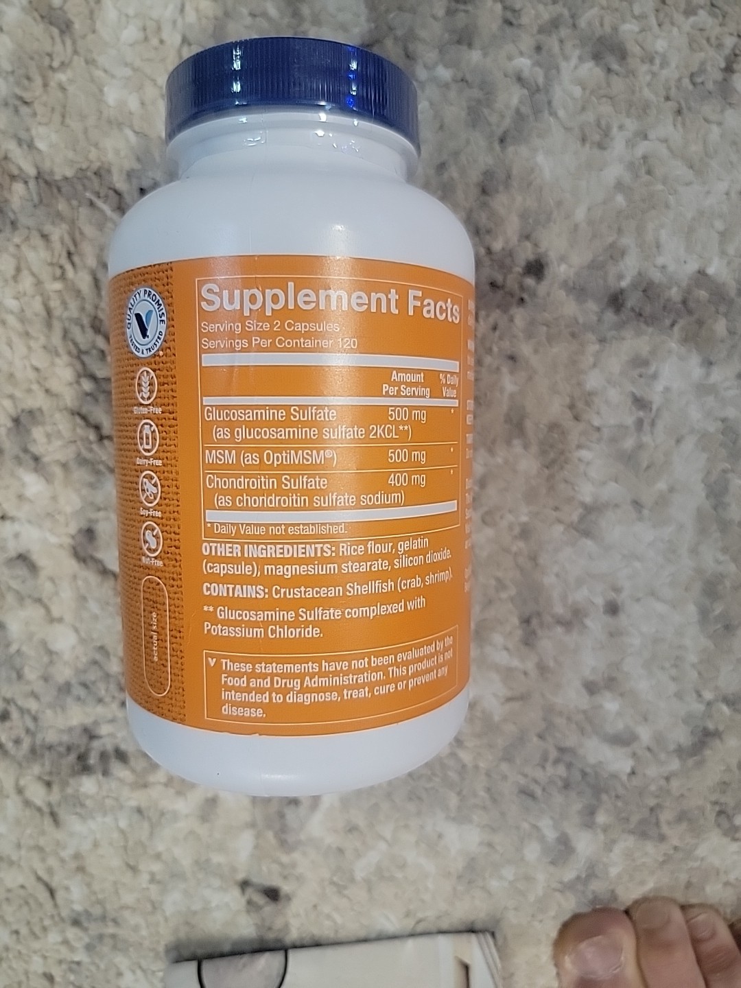 NEW The Vitamin Shoppe Glucosamine Chondroitin MSM, 240 CAPS EX3/26