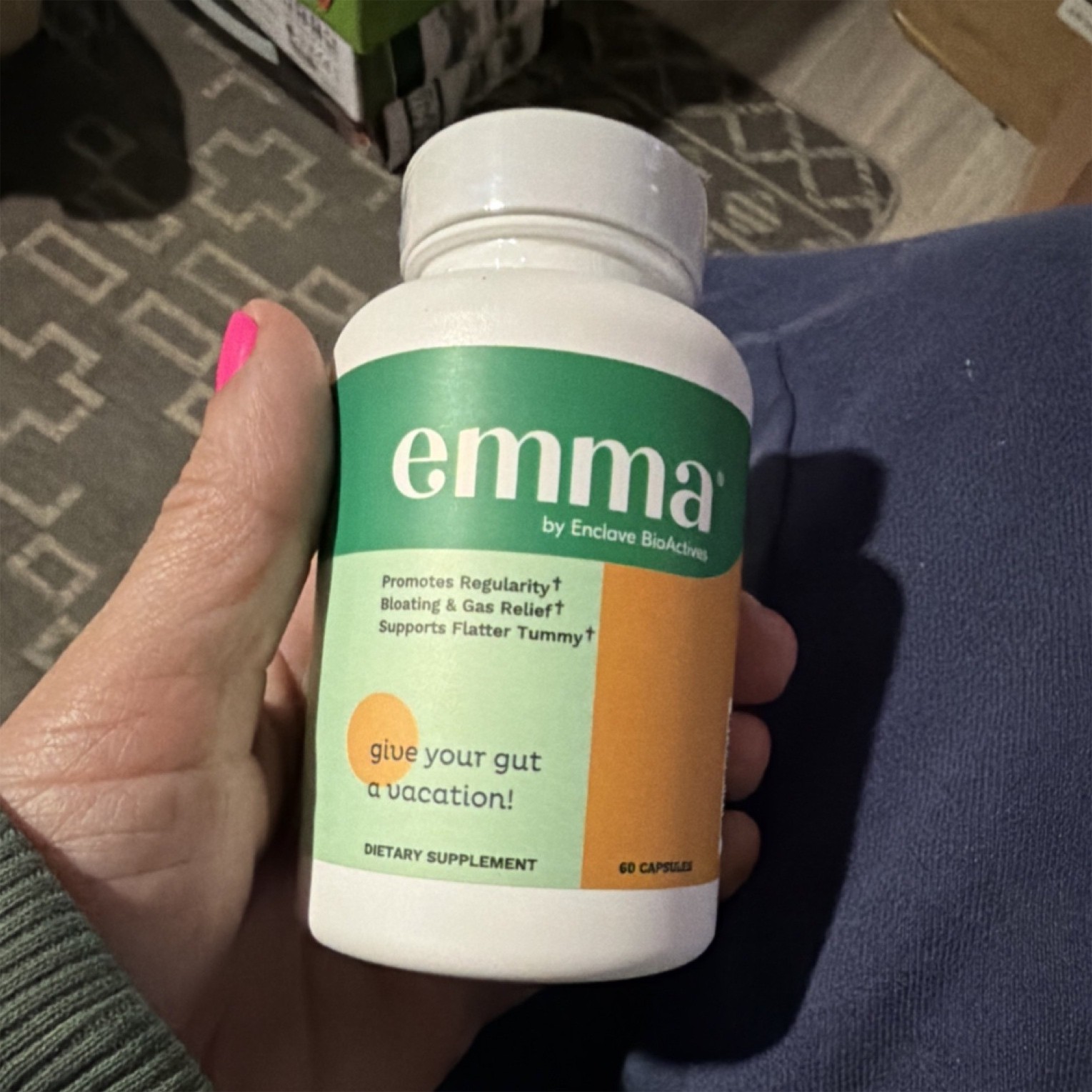 emma Dietary Supplement Vitamin D Berberine Resveratrol 60 Capsules Exp 10/2027