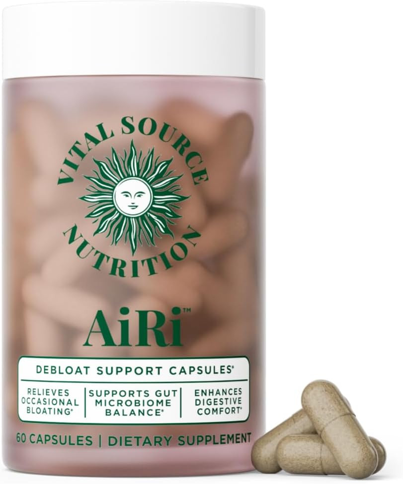 – Airi Debloat Support Capsules Natural Digestive Blend Enzymes Herbal Extracts