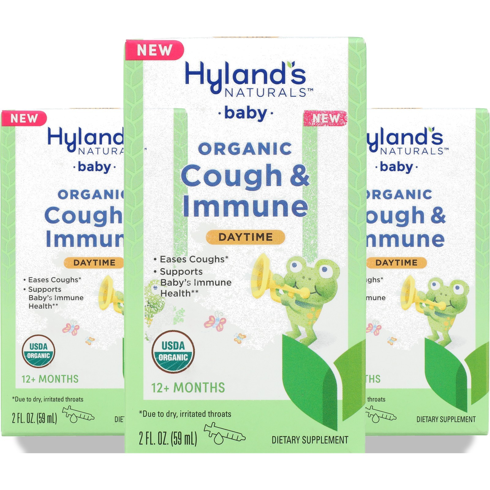 Hyland’S Baby Organic Cough & Immune Daytime Supplement 2 Fl Oz 3 Pack