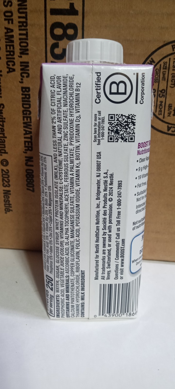 Boost Breeze Wild Berry Nutritional Drink 8 oz Cartons – 24 Count Case
