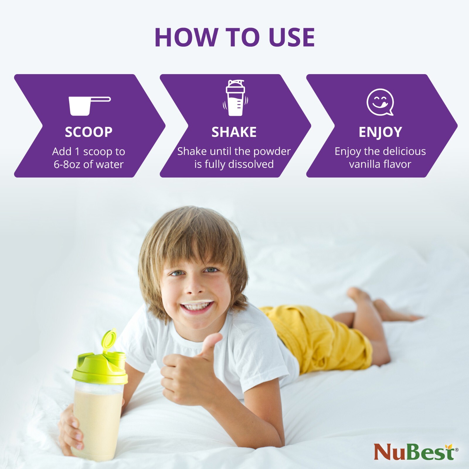 NuBest Tall Growth Protein Powder – Helps Kids & Teens Grow, Develop (Vanilla)
